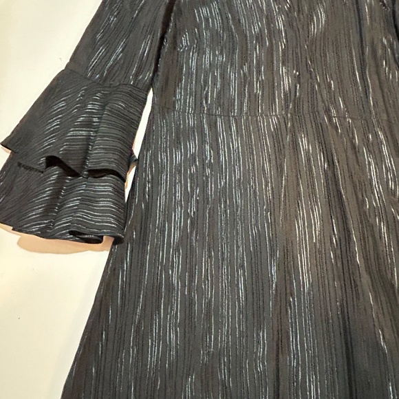 Catherine Malandrino Masami Metallic Ruffle Shift Dress with Bell Sleeves - Picture 7 of 13